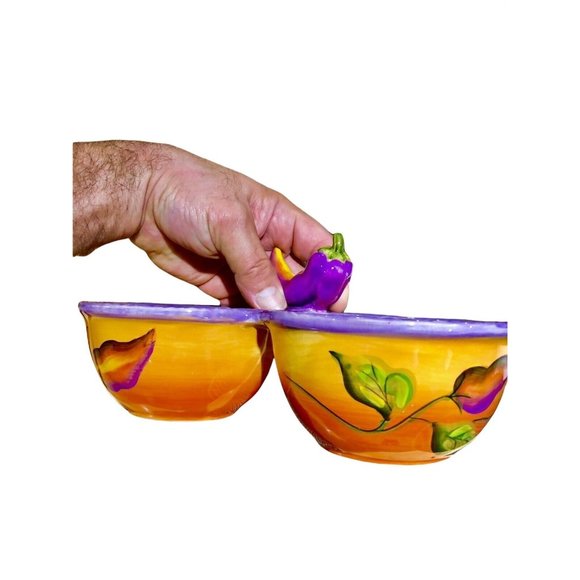 Colored Jalapeno Salsa Serving Bowls ‎ by Clay Art - Picture 4 of 13